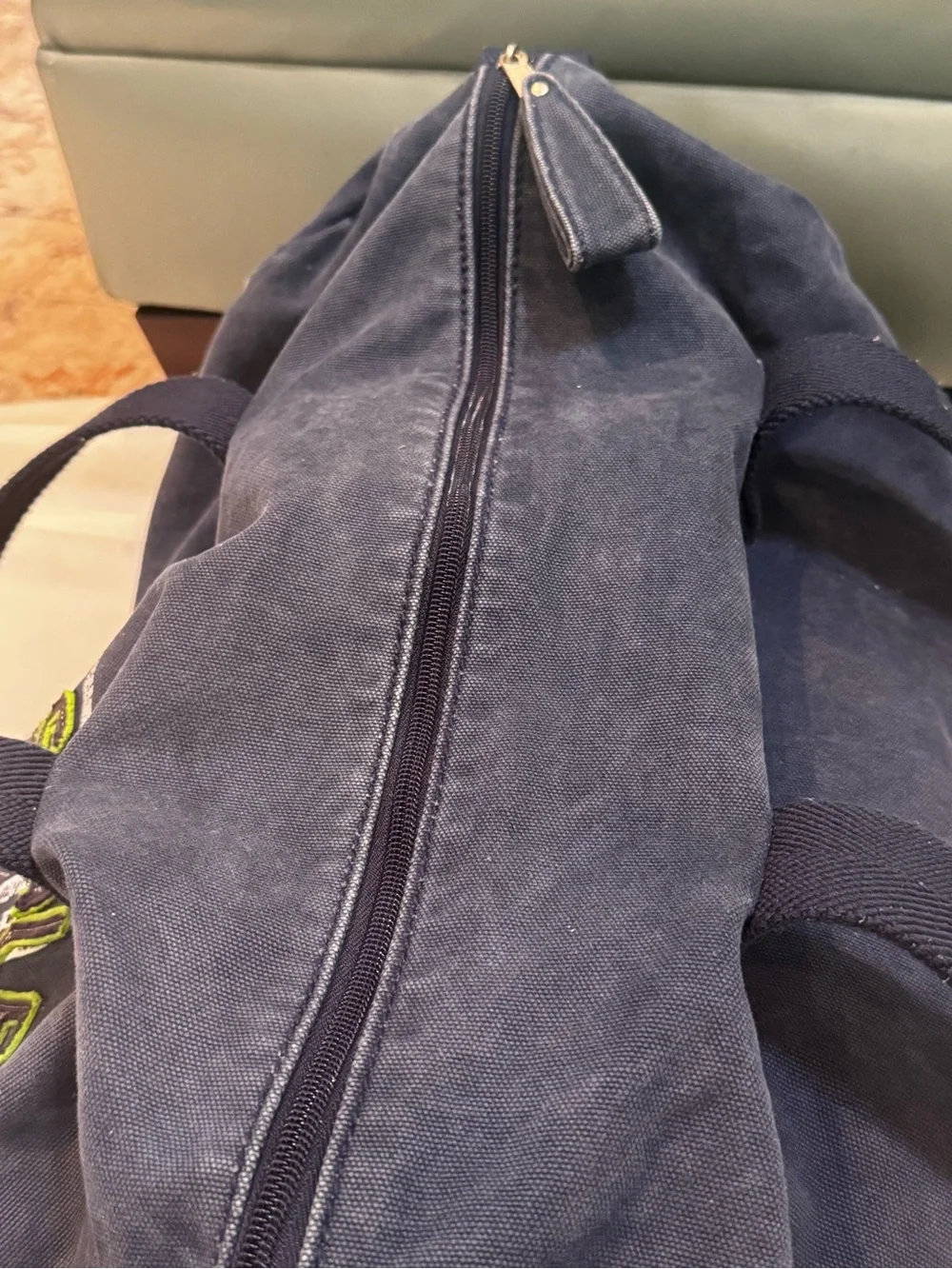 Aeropostale Navy Canvas Duffel with Embroidered Crest